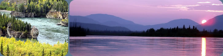 Coucher de soleil sur le fleuve Yukon - Yukon River Adventure